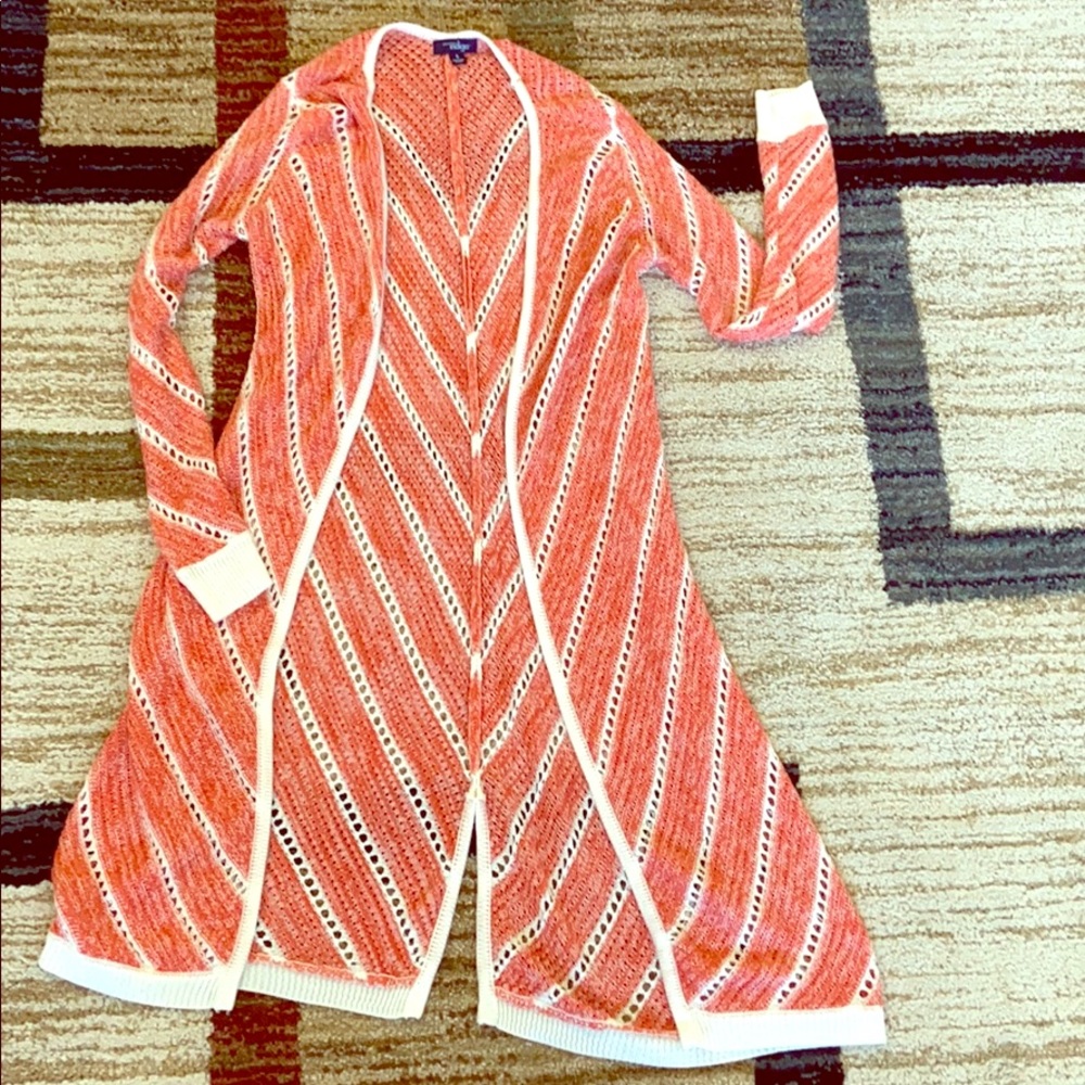 Orange long cardigan